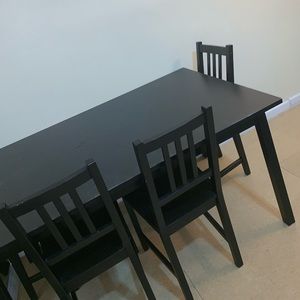 All black 4 chair table